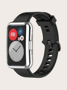 1pc Solid Color Casual Electroplated Soft TPU Full Edge Scratch-Resistant Protective Case Compatible With Huawei Watch Fit - Watch Fit - View 6