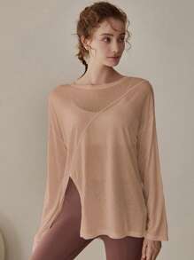 Women's Yoga Tops, Loose Fit Pullover Long Sleeve Workout Shirts For Running, Pilates, Fitness, Autumn/Winter