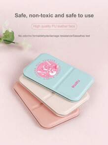 1 pezzo Specchio per trucco portatile personalizzabile, specchio piccolo in pelle PU, pieghevole, specchio da toeletta da viaggio, adatto come regalo, elemento essenziale da viaggio, specchio cosmetico da scrivania - ovunque e in qualsiasi momento