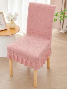 1 件带裙边的毛绒弹性椅套，通用餐椅椅套 - 彩色 - 查看 10