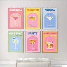 1 buc. Postere și imprimeuri minimaliste de cocktail Vodka Gin Pornstar Martini Artă de perete Pictură pe pânză Fotografii de perete pentru decorul camerei de zi fără cadru - Multicolor - Vizualizare 7