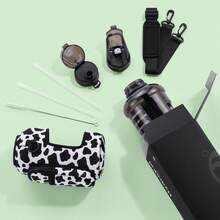 UKEIN Half Gallon Water Bottle With Storage Sleeve, 74oz Large Water Bottle With 2 Lids(Straw Lid And Chug Lid), Big Sports Water Jug For Gym With Strap, Drink Container With Handle - 乳牛 - 查看 4