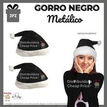 Gorro Santa Claus Navideño Metálicos 2pz - Negro - Ver 2