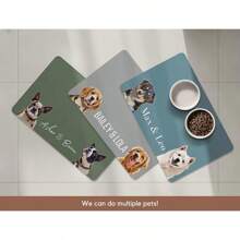 1pc Personalized Dog Mats Using Pet Photo + Name, Custom Dog Food Mat, Personalized Dog Placemat, Custom Dog Bowl Mat, High-Quality, Customizable With Your Dog's Picture And Name, Mother's Day, Father's Day, Pet Anniversaries, New Year, Thanksgiving Day Ornamental Stylish, Fashion, Colorful, Vintage, Cute, Contracted, Cuties Custom, Unique, Customized, Personalized Pet For Anniversaries, For Birthdays