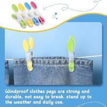 Pack Of 30 Plastic Clothes Pegs, Non-Slip Clothes Pegs, Multi-Coloured Clips With Soft Padded For Towels, Socks, Underwears And Clothes