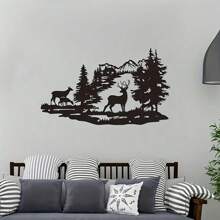 1pc, Explosions Selling Metal Crafts Home Decoration Wrought Iron Wall Decoration Art Deer Forest Modern Minimalist Decorations