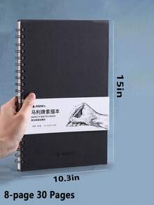 1 件 160 克 30 张/60 页空白素描本笔记本，适合学生、绘画、绘画、彩色铅笔使用、母亲节、妈妈礼物、返校、学校用品 - 黑色 - 查看 9