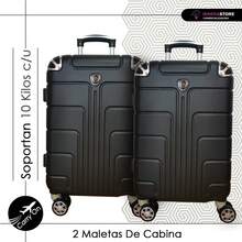 Kit Maletas Viaje Avión Carry on 2pz 10kilos Con Candado De Seguridad Ruedas 360 Set 20+20 Pulgadas Cabina - Negro - Ver 2
