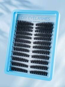 60/192/216pcs Cluster Lashes DIY Eyelash Extension D Curl Long Individual Lashes Mixed Tray Faux Mink Lash Clusters Extensions