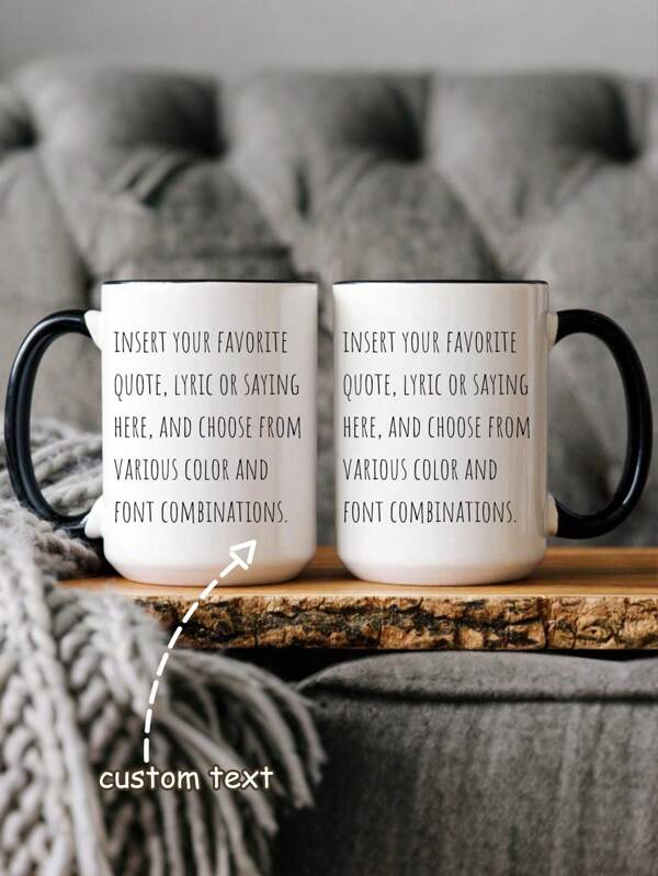 1 pieza Taza personalizada con texto, taza personalizable, taza de cerámica con cita, regalo de Navidad/cumpleaños, adecuada para regalos corporativos, regalos de boda, actividades promocionales y regalos festivos, multifuncional, colorida, moderna, personalizada, única, regalos ideales para él, regalos ideales para ella, novio, papá, novia, mamá, familia, amigos, salón de té, hogar, jardín, oficina, para aniversarios, para el Día de San Valentín, para el Día de la Madre, para cumpleaños, para el Día del Padre, para graduación, para bodas, para inauguración de la casa