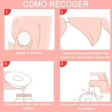 Conchas para el Pecho, 2 Silicona Vasos de Lactancia, Recoge fugas de leche materna para madres lactantes, reutilizables, Gran regalo para las mamás que amamantan - transparente - Ver 4