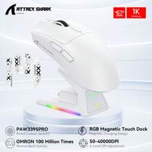 3M X1 Wireless Gaming Mouse With RGB Charging Dock, PAW3950 PRO Sensor Up To 40K DPI,53g Ultra Light Tri-Mode Computer Mice,1KHz Polling Rate 5 Programmable Buttons For WIN
