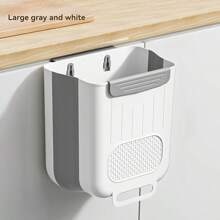 1 pieza Papelera de cocina plegable de montaje en pared, cubo de basura colgante de puerta de gabinete, sin necesidad de agacharse, papelera de sobremesa de gran tamaño, almacenamiento y organización convenientes, ahorra espacio para una cocina ordenada
