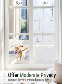 1Roll Window Privacy Film Frosted Glass Window Film, Decorative Privacy Cling, UV Blocking Staic Cling Bathroom Glass Frosting Sticker, Non-Adhesive Front Door Cover Room Decor Stickers Home Decor Wall Decor Bedroom Decor Bathroom Decor Room Decor Home Decor Living Room Wall Paper Wall Stickers Wall Papers Kitchen Decor Personalised Stickers