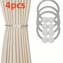 4pcs Decorative Curtain Tiebacks Magnetic Curtain Holdbacks Home Decor - 6Pcs - View 2