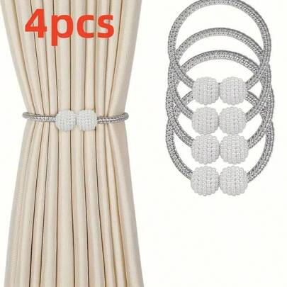 4pcs Decorative Curtain Tiebacks Magnetic Curtain Holdbacks Home Decor