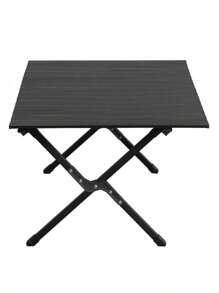 Black Camping Roll Table Carbon Steel Yard Portable Table Easy To Assemble And Convenient To Carry Around, Suitable For Temporary Outdoor Camping Needs In The Yard