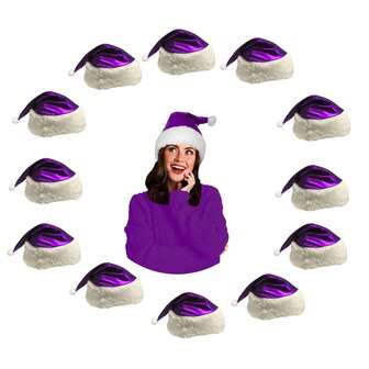 Gorro Santa Claus navideño metálicos set de 12 piezas accesorios para fiesta diciembre decoración hogar eventos regalo creativo resistente color brillante diseño divertido infantiles