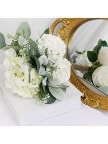 Bridesmaid Artificial Flower Bouquet, Countryside Wedding Small Floral Center Decor, Proposal Party Anniversary Dining Table Decor, Ceremony Party Gift, Graduation Floral Decoration
