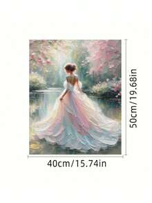 1 套美丽女性艺术 DIY 数字绘画套装，精心制作的油画，表达您的个性化，选择一幅画来装饰您的空间 - 粉色 - 查看 2