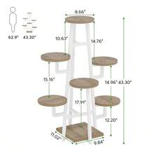 Soporte para plantas de 7 capas, soporte para macetas de 43,3 pulgadas, soporte para flores - Blanco - Ver 5