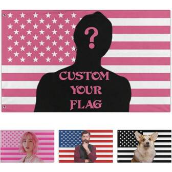 1 pieza de Bandera personalizada, decoración de bandera exterior personalizada, agrega tu propia imagen/texto, bandera de decoración del hogar exterior con dos anillos, reutilizable, de moda, personalizada de forma moderna, regalo único para él o ella, novio, novia, papá, mamá, familia, amigos, mascotas, aniversario, Día de la Madre, cumpleaños, Día del Padre, graduación, regalos ideales para él, regalos ideales para ella, novio, novia, papá, mamá, familia, amigos, hijo, hija, estudiantes escolares, oficina, sala de té, escuela, hogar, renovación del hogar