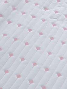 200 Thread Count Double-Sided Bedspread, Double/Queen/King/Single, Embroidered, 3-Piece Luxury Decor - 白色/粉紅色 - 查看 5