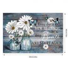 2D flat-Wooden Framed Canvas Painting - 1pc Daisy Inspirational Motivation Quotes Wall Art Prints - Ready to Hang for Home Decoration, Living Room & Bedroom, Festival Party Decor, Gifts-Wrapped Canvas - Multicolor - Ver 8