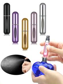 5ml Refillable Perfume Atomizer Spray Bottle, Single Pack, Shiny Pink Perfume Bottle Spray Pump Storage Container, Suitable For Travel, Living Room, Bedroom, Bathroom Home Decor, Wedding, Party, Birthday, Father's Day, Mother's Day, Gifts, New Year, Accessories, Novelty Gifts