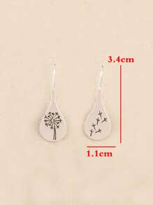 1pair Simple Vintage Frosted Dandelion Earrings