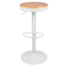 Solid Wood, Height-Adjustable Kitchen Table Stool, Solid Wood-Metal, Vintage Industrial Modern Style