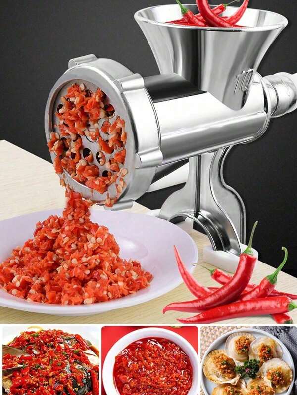 1pc Manual Meat Grinder, Portable And Easy To Use, Suitable For Family Or Outdoor Use