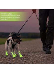 Scarpe per cani da compagnia, traspiranti e impermeabili, adatte per passeggiate all'aperto, in rete morbida per l'estate, con riflettori per la notte, per cani di taglia piccola e media
