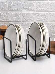 1/2pcs Space-Saving Stainless Steel Dish Rack, Vertical Plate Holder For Plates, Cutting Boards, And Pot Lids, Kitchen Organizer, Metal Material, Kitchen Storage Utensils, Room Decoration, Suitable For Kitchen, Restaurant, Party, Camping, Outdoor, Gathering, Gift For Friends, Family Gift