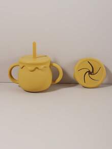 1 Set personalisierter Namensbecher, 250ml Baby Silikon Kontrast-Farbbecher mit Doppelgriff, Kleinkind auslaufsicherer Trinkwasserbecher Geschirr - Verschiedenfarbig - Übersicht 6