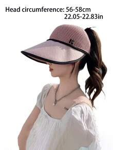 1 Pc Women's Oversized Sun Hat, Breathable & Versatile For Summer, UV Protection Riding Cycling Beach Hat With Large Brim - View 3