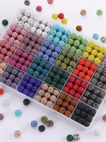 20pcs/Pack Ceramic Rhinestone Ball Handmade Bead DIY Bracelet Necklace Jewelry Accessories