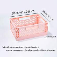 1 件粉彩储物箱，迷你塑料折叠篮，可爱彩色迷你储物盒，卧室、办公室、教室、浴室、书桌抽屉架 - 彩色 - 查看 9