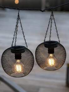 Đèn lồng năng lượng mặt trời 1Pc/2Pcs ngoài trời, Đèn lồng năng lượng mặt trời bằng kim loại nâng cấp, Đèn treo năng lượng mặt trời ngoài trời sáng hơn, Chống thấm nước, Đèn năng lượng mặt trời tự động bật/tắt cho Sân vườn, Sân trong, Lối đi, Trang trí - trắng ấm - Xem 7