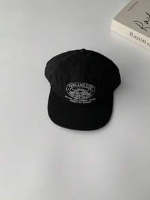 1pc Retro Letter Printed Baseball Cap For Women, Summer Student Versatile Breathable Wide Brim Mesh Cap, Patchwork Color Flat Brim Adjustable Snapback Hat With Embroidered Logo, Street Fashion - Flat Eaves - View 16