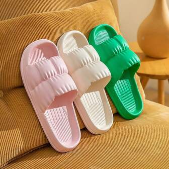 2025 New Fashionable & Versatile EVA Couples Sandals, Similar To Supermarket Style, Simple & Generous Home Slippers For Bathroom & Outdoor Wear, Comfortable Soft Anti-Slip Thick Sole, Lightweight & Comfy, High-End Couples Slippers, Ins Style