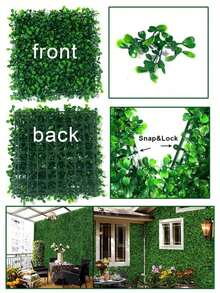 Set da 10 pezzi di prato erboso artificiale in plastica, erba di bosso milanese simulata, pannello a parete, elemento verde artificiale, in materiale PE, 25*25cm/9,84x9,84 pollici, prato artificiale, piante di simulazione, resistente ai raggi UV, facile da smontare, adatto per attività all'aperto, decorazione per feste, compleanni, matrimoni, recinzione privacy per decorazione murale, decoro per casa, cortile, porta, ristorante, camera da letto, giardino, decorazione primavera ed estate