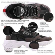 NYC SHOES Women's And Men's Stylish Casual Sneakers – Comfortable And Modern For Everyday Wear Chunky Lightweight White Black New Release. - 黑色灰色 - 查看 4
