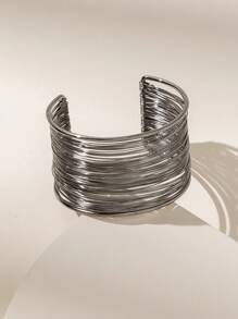 1 pieza Brazalete de mujer minimalista exagerado envuelto en metal, adecuado para fiestas