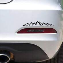 1 Pc Mountain Ridge Decal Sticker For Car Truck Bicycle Motorcycle, Vinyl Die-Cut Mount Range Car Bumper Window Sticker, Auto Vehicle Exterior Decor Accessories