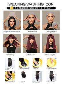 Peluca de cabello largo y liso de 28 pulgadas de color marrón con capas para mujeres, con flequillo, para uso diario, fiestas, apariencia natural, festivales de música, regalo de Pascua