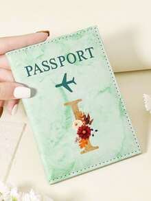 1pc A-Z 26 Letters Fashionable Letter Print Stylish Burgundy Passport Cover, Premium PU Leather Passport Wallet With Multi-Card Pockets For Credit Cards, Boarding Passes, And IDs, Compact And Portable Travel Essentials Organizer For Women, Men Graduation - Pink - View 123