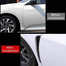 2 件套侧出风口通用装饰，鲨鱼鳍形盖带胶带，汽车部件天线更换，适用于大多数汽车（碳纤维） - 側風口 - 查看 3