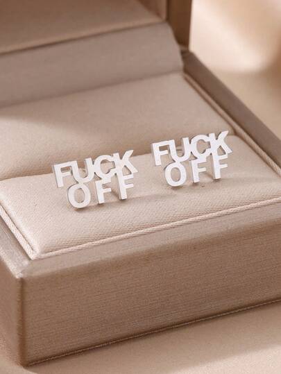 1pair Personalized Creative Letter Stud Earrings, Unisex