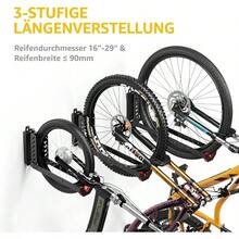 monTEK Schwenkbare Fahrrad Wandhalterung Fahrradhalterung Wand ohne schweres Heben platzsparender Fahrradständer für die Garage einfaches Einhängen und Aushängen kann bis zu 35 kg halten 2 Stück - 2Stück - Übersicht 4